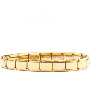 Shiny Goldtone Starter Bracelet for Italian Charms - 18 Links, Customizable